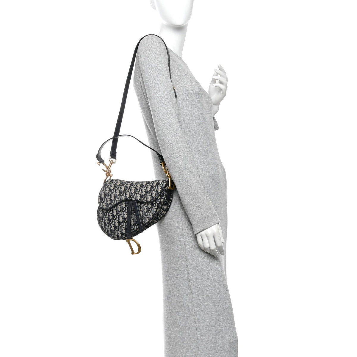 Oblique Saddle Bag With Strap Blue