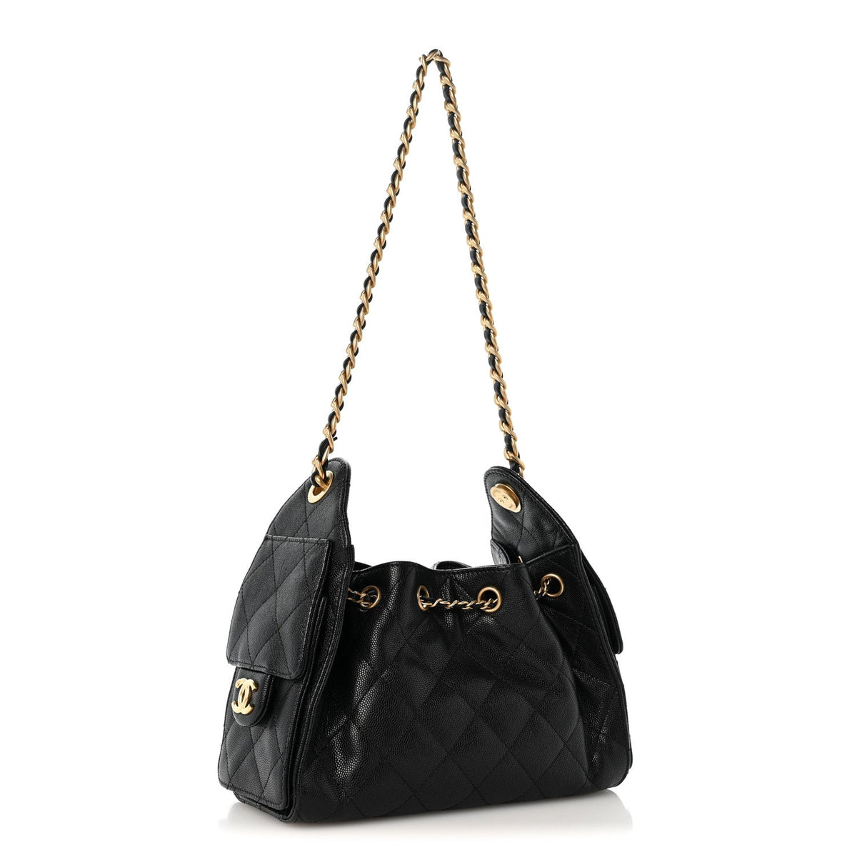 Caviar Quilted Mini Chanel 25 Handbag Black