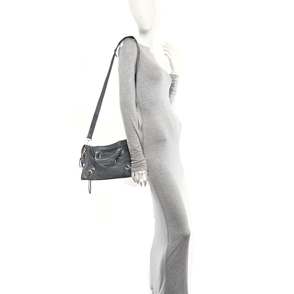 Baby Daim Suede Gold Metallic Edge Hardware S City Gris Plomb