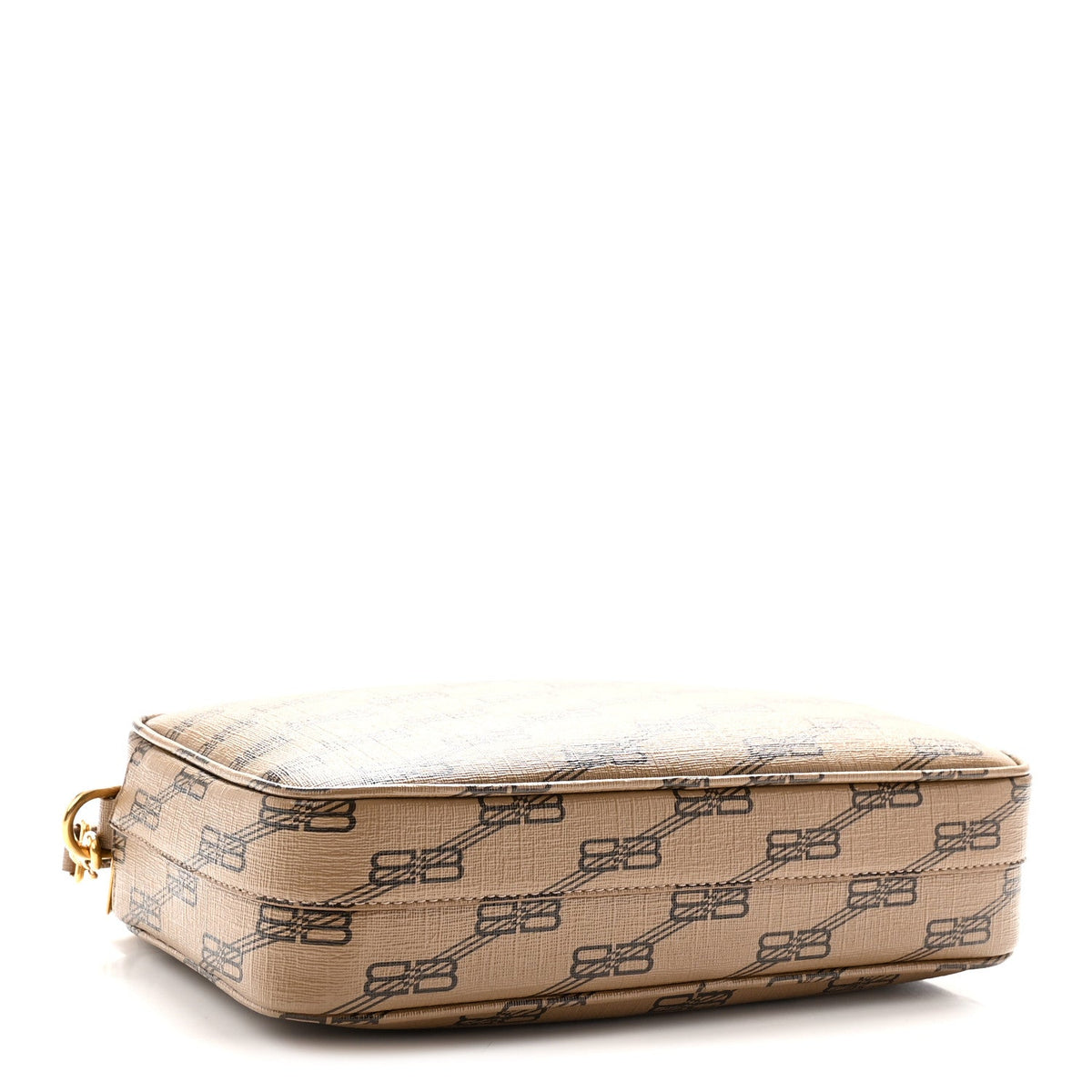 Coated Canvas BB Monogram Medium Signature Camera Bag Beige Brown