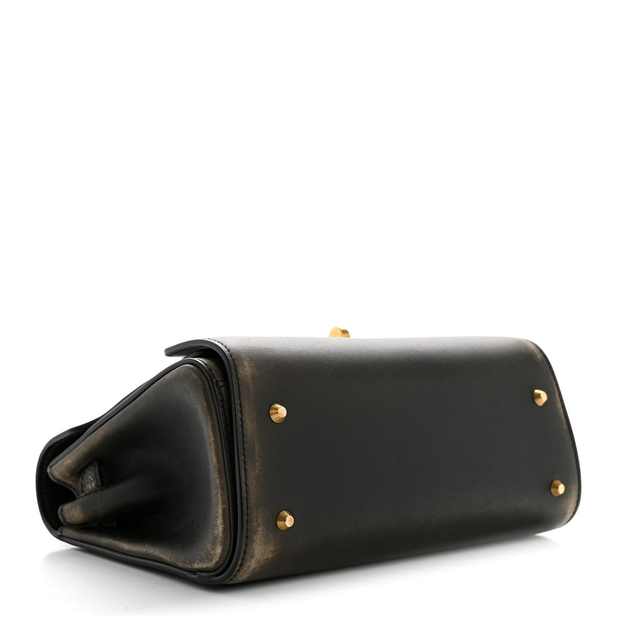 Calfskin Small Money Top Handle Handbag Brown