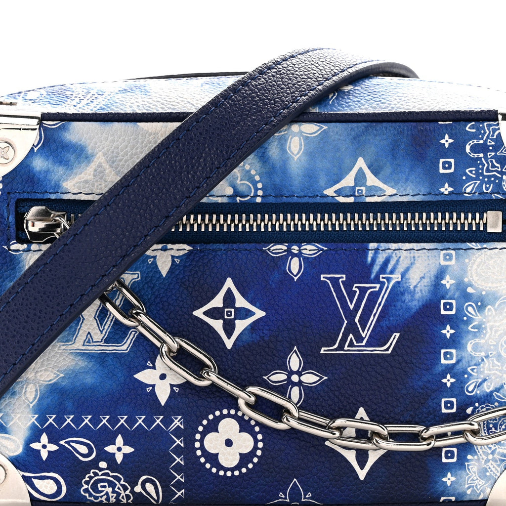 Cowhide Monogram Bandana Mini Soft Trunk Blue