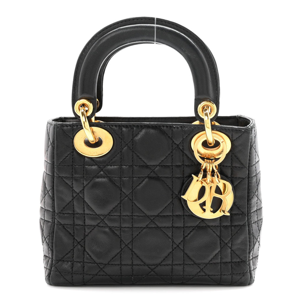 Lambskin Cannage Mini Lady Dior Black