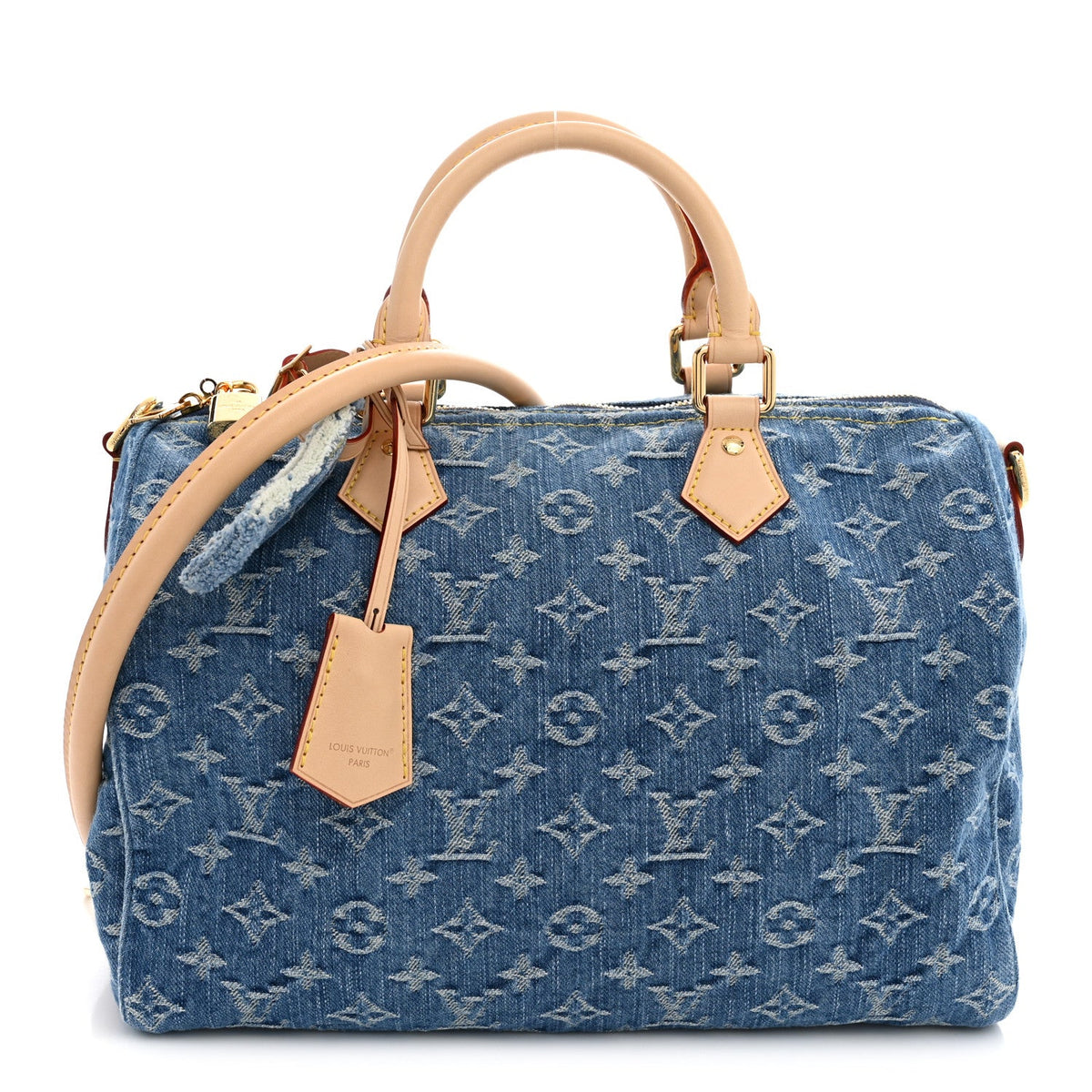 Monogram Denim Speedy Soft 30 Blue