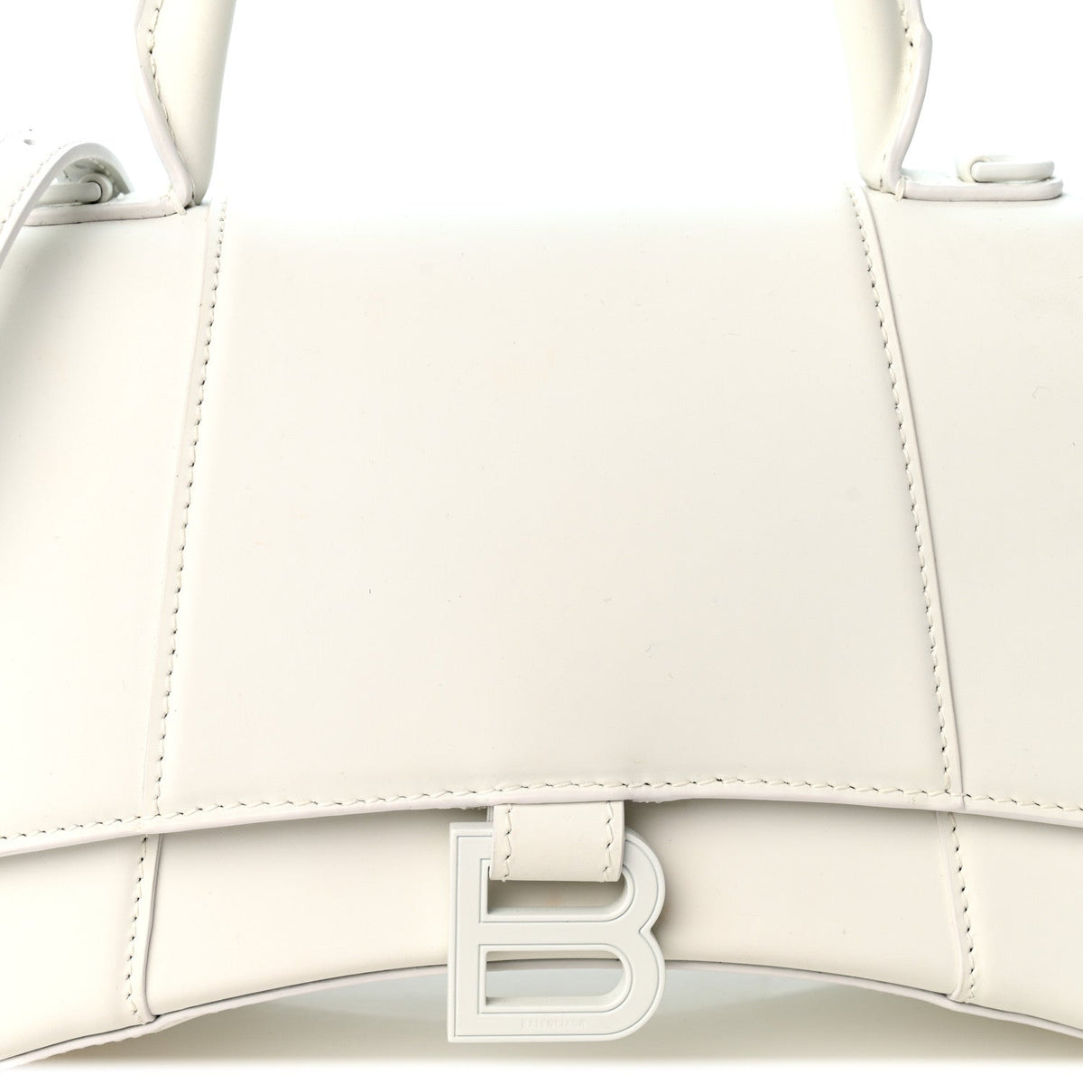Matte Gummy Calfskin Small Hourglass Top Handle Bag Optic White
