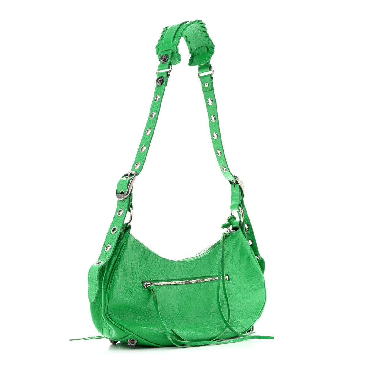 Agneau Arena Small Le Cagole Shoulder Bag Vivid Green