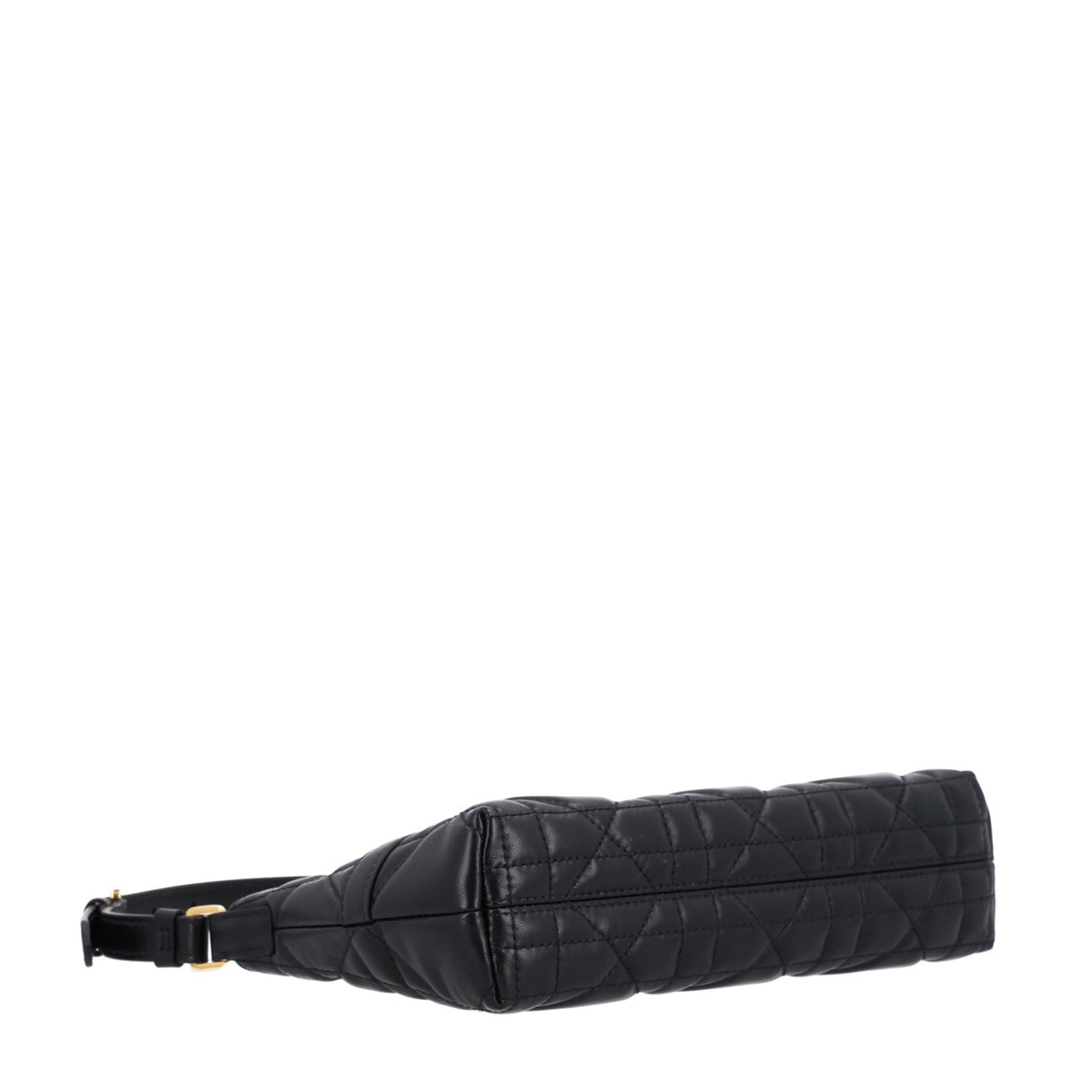 Calfskin Macrocannage Miss Caro Mini Hobo Bag Black