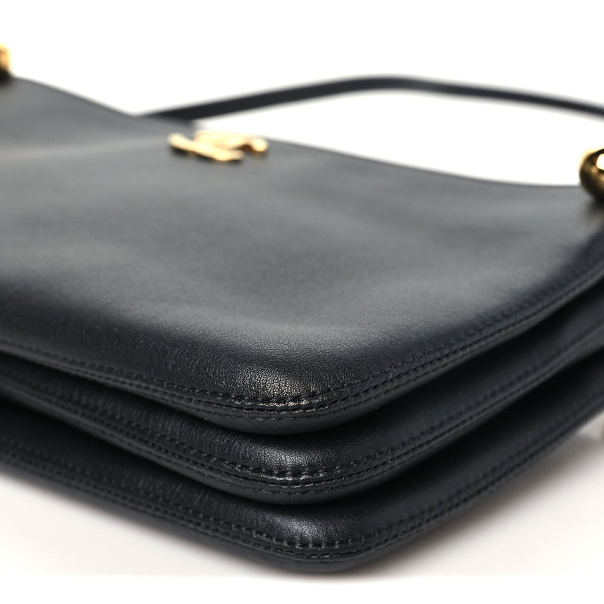Calfskin Chick Studs Clutch Black
