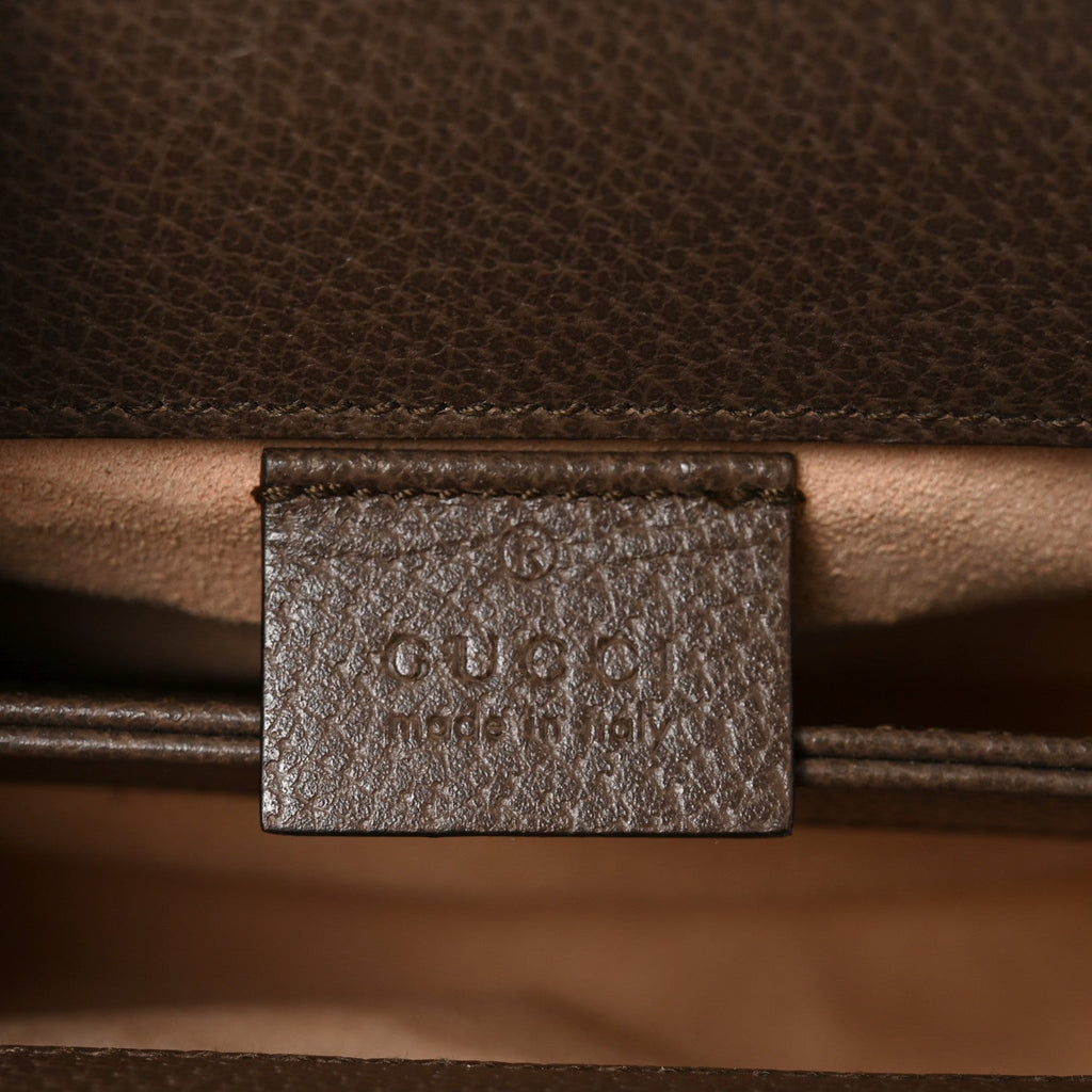 GG Supreme Monogram Textured Dollar Calfskin Web Mini Ophidia Chain Shoulder Bag Beige Ebony New Acero