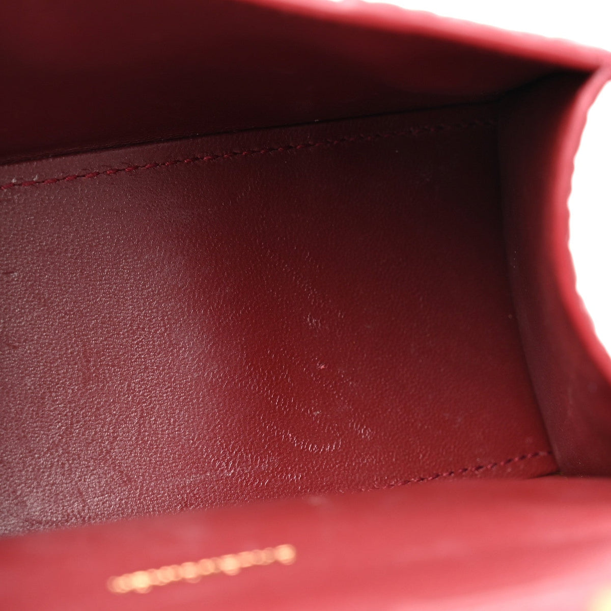Shiny Calfskin Crocodile Embossed Hourglass Top Handle Bag XS Dark Red