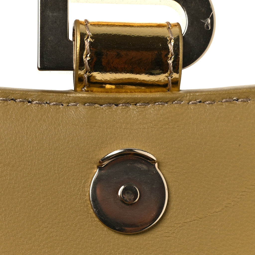 Mirror Calfskin Hourglass Chain Bag Gold