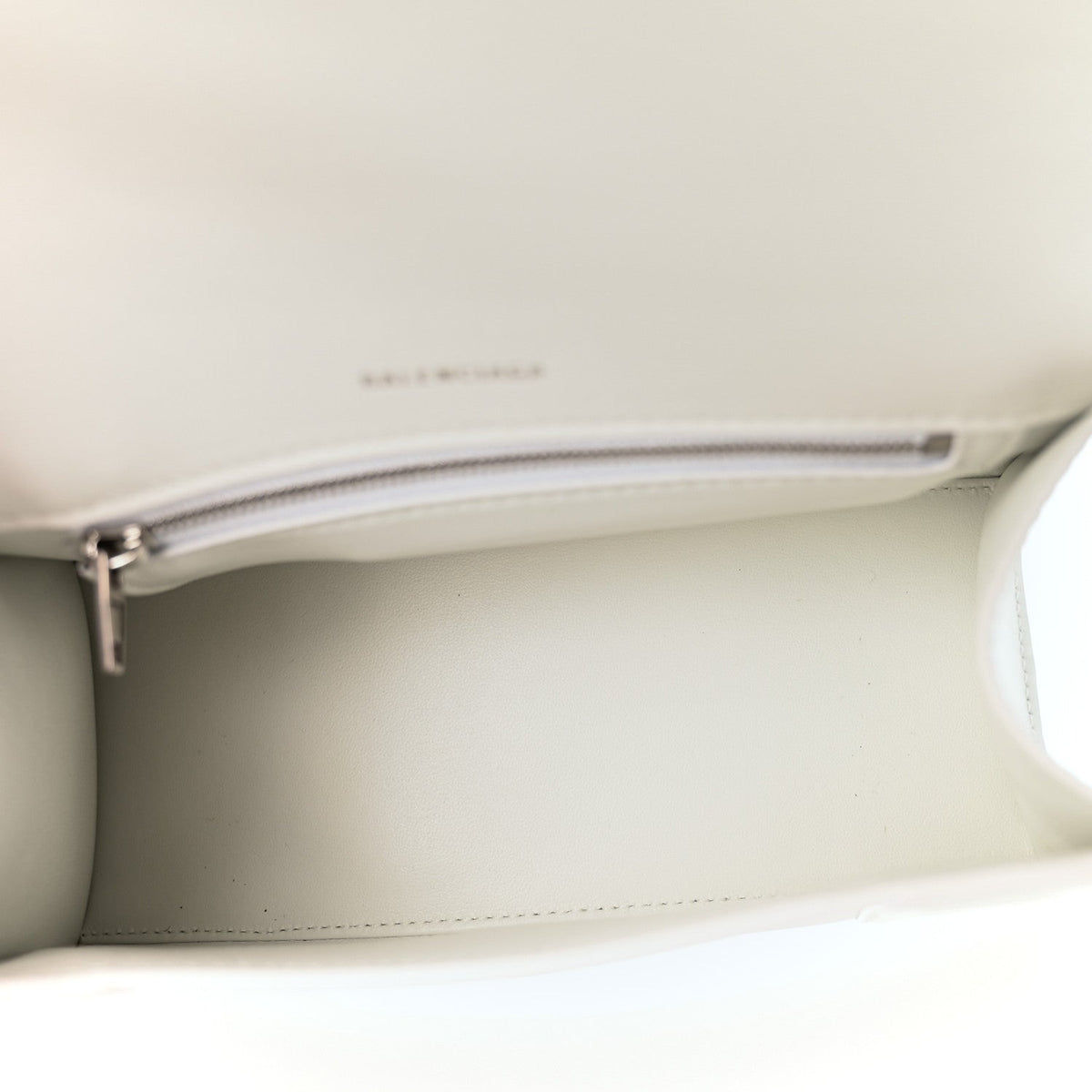 Matte Gummy Calfskin Small Hourglass Top Handle Bag Optic White
