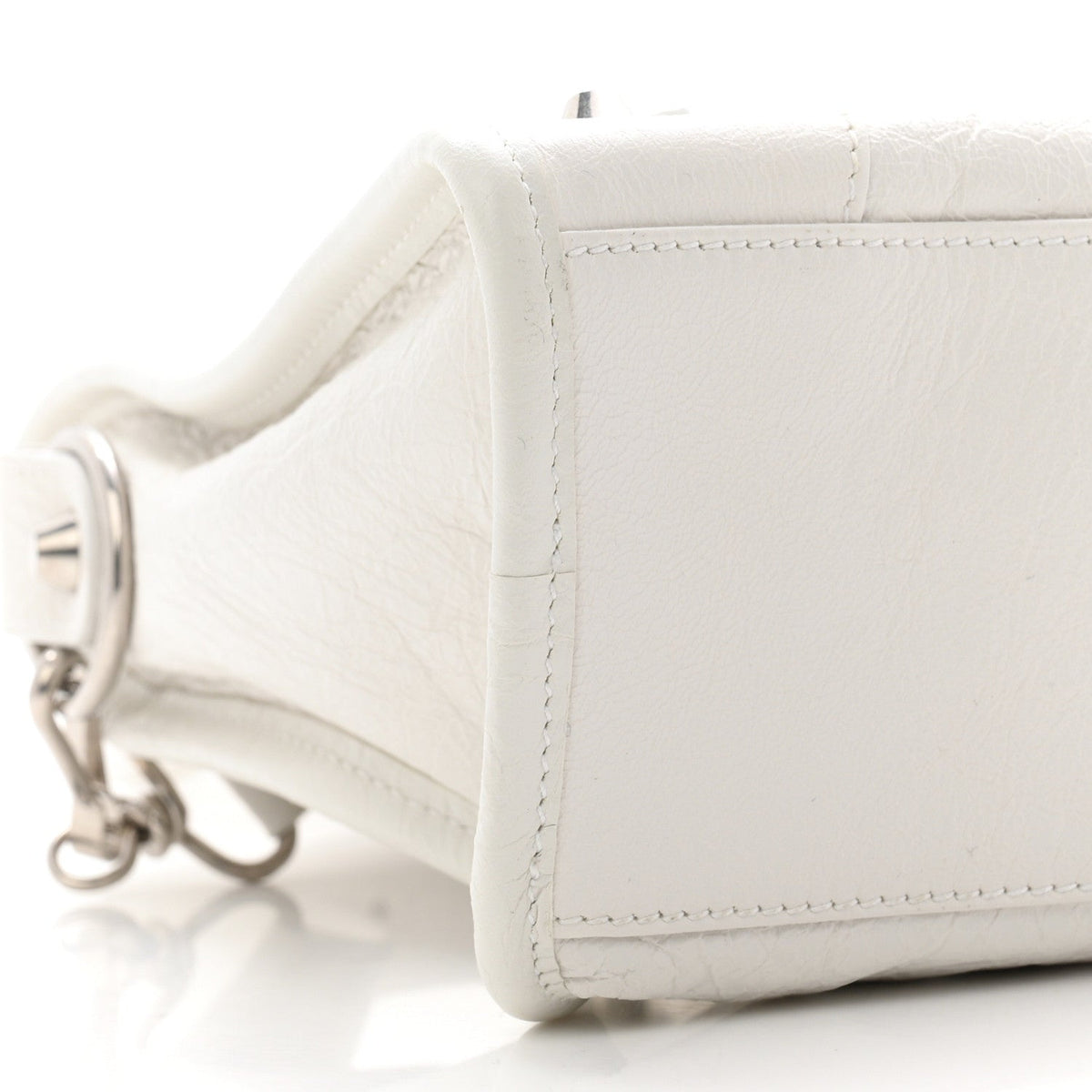 Agneau Arena Silver Hardware Small Le City Optic White