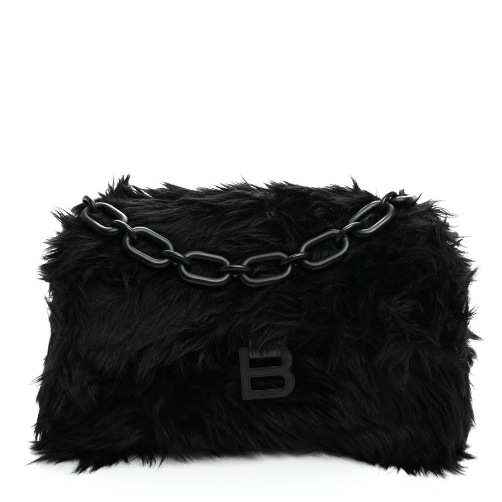 Faux Fur Small Downtown Shoulder Bag Black