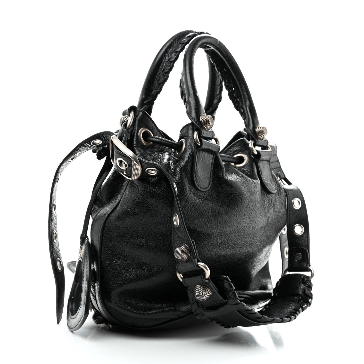 Agneau Arena Small Le Cagole Bucket Bag  Black