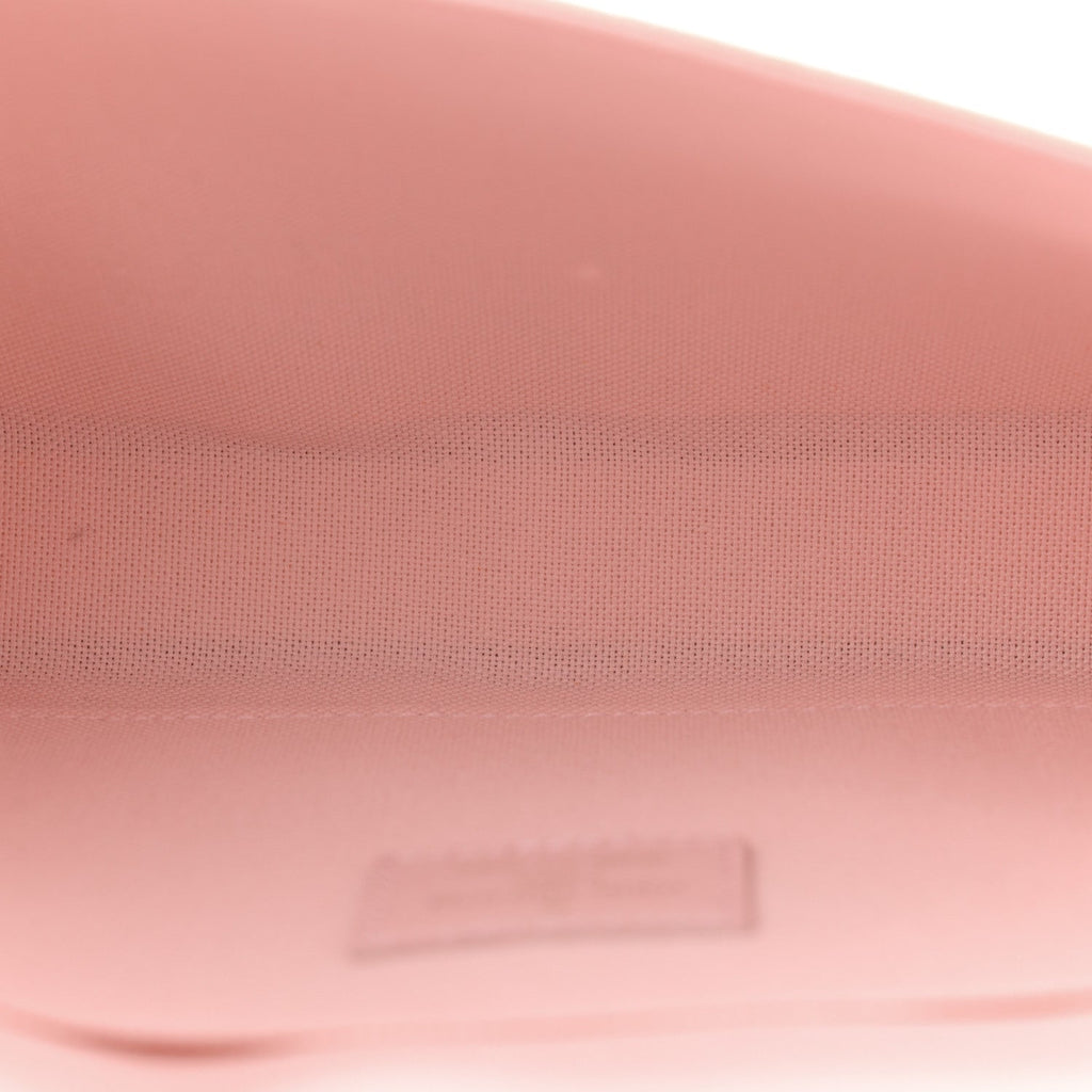 Damier Azur Pochette Felicie Chain Wallet Rose Ballerine