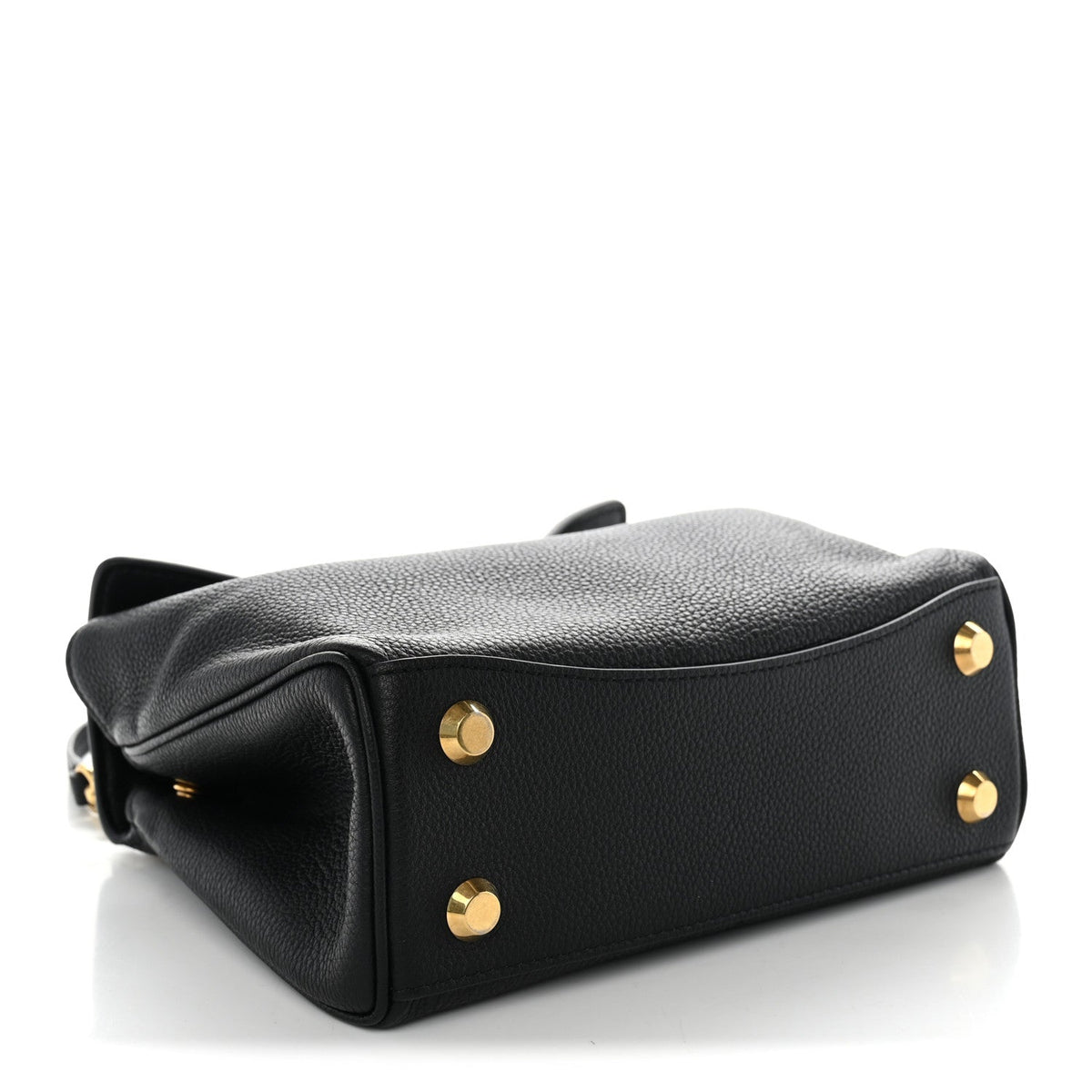 Natural Smooth Calfskin Mini Rodeo Top Handle Handbag Black