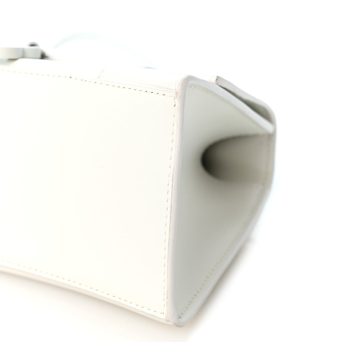 Matte Gummy Calfskin Small Hourglass Top Handle Bag Optic White