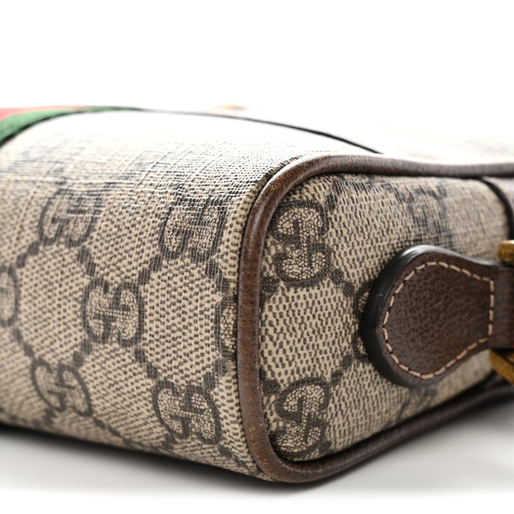 GG Supreme Monogram Web Mini Ophidia Shoulder Bag Brown
