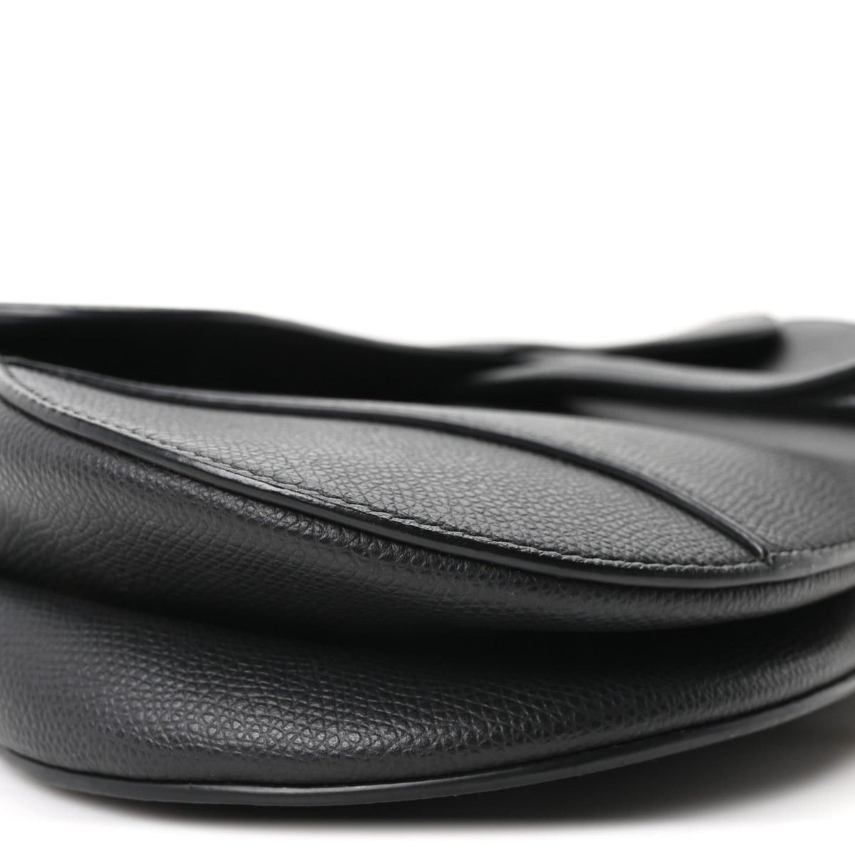 Grained Calfskin Saddle Bag Black