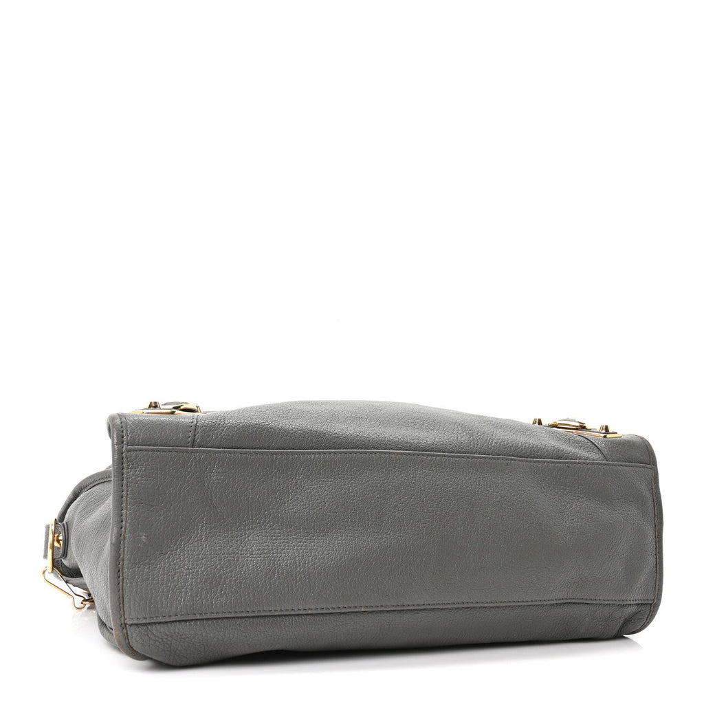 Chevre Gold Metallic Edge Hardware City Gris Acier