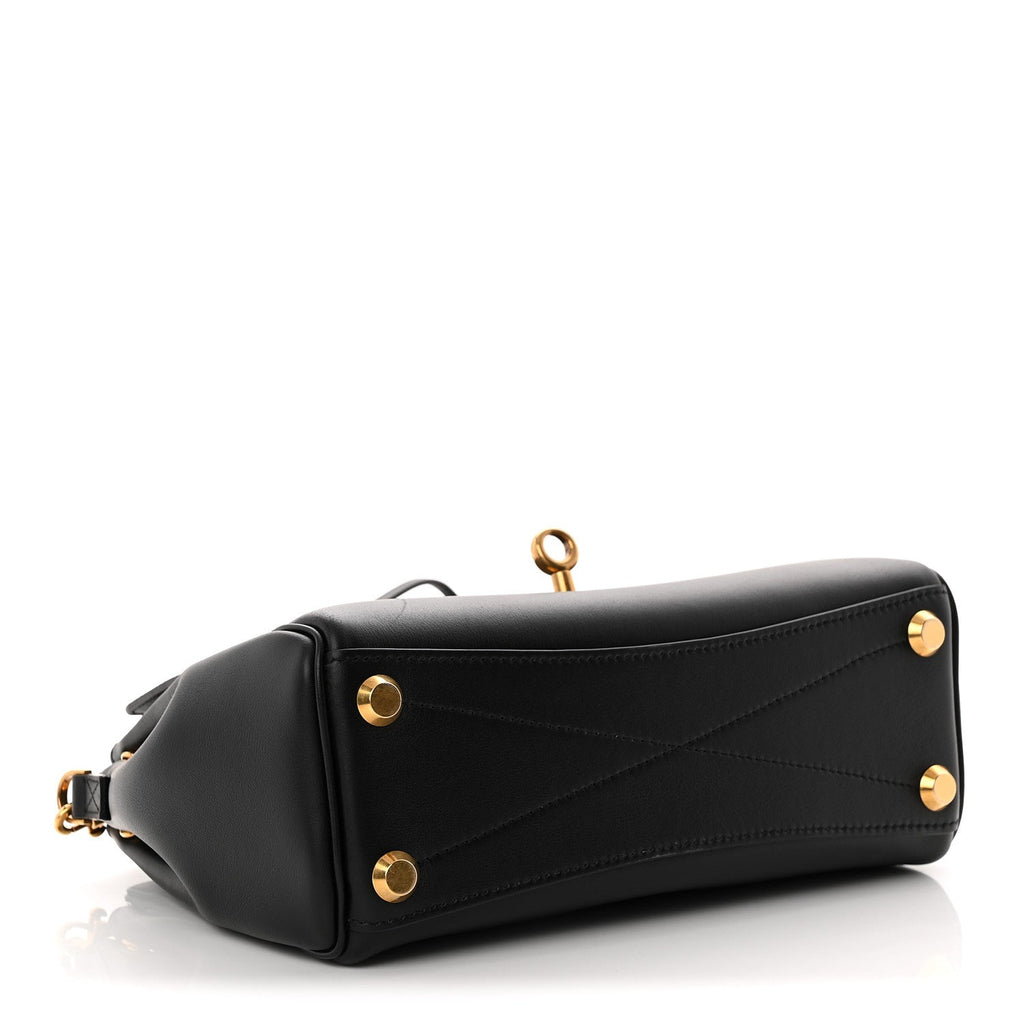 Smooth Calfskin Mini Bel Air Carry All Bag Black