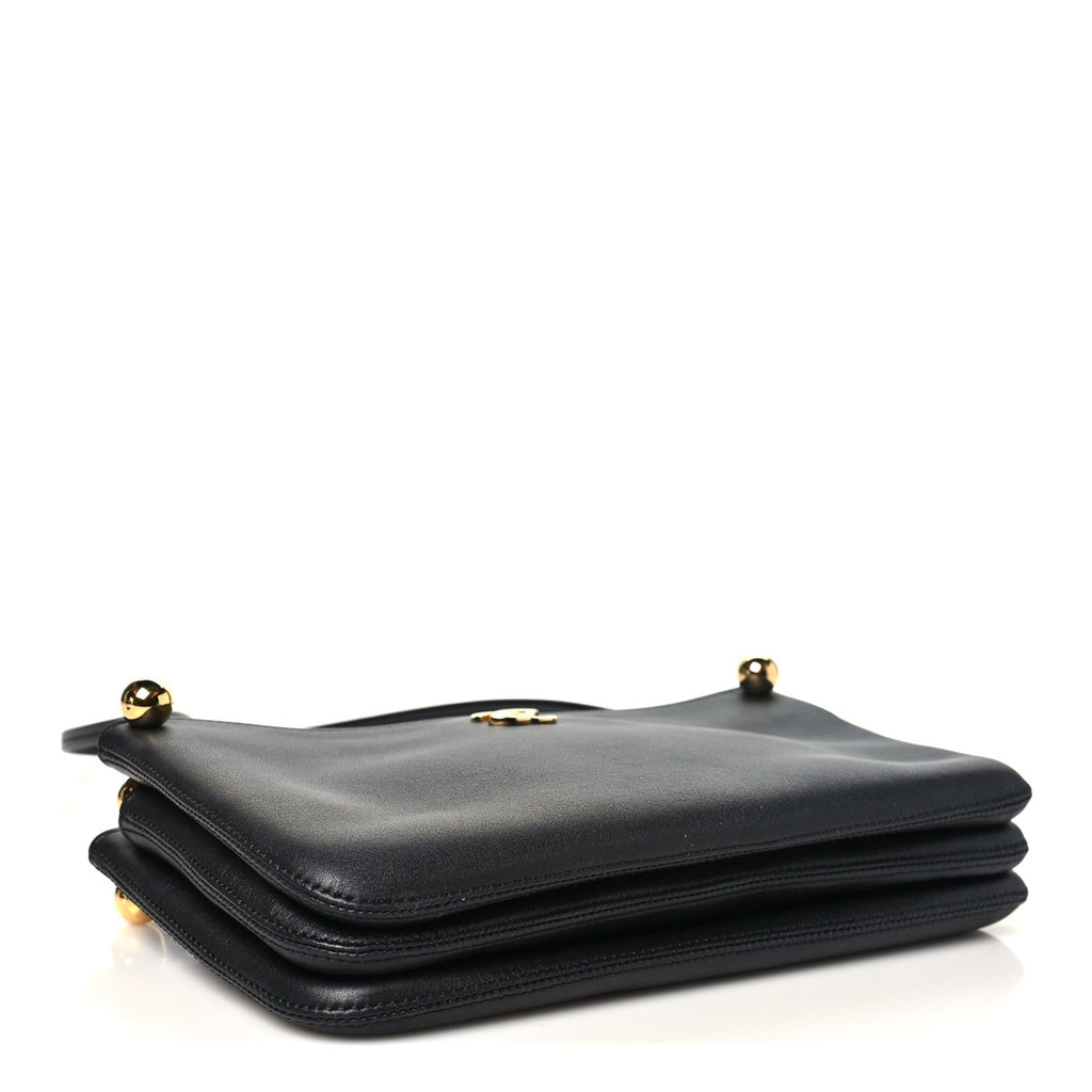 Calfskin Chick Studs Clutch Black