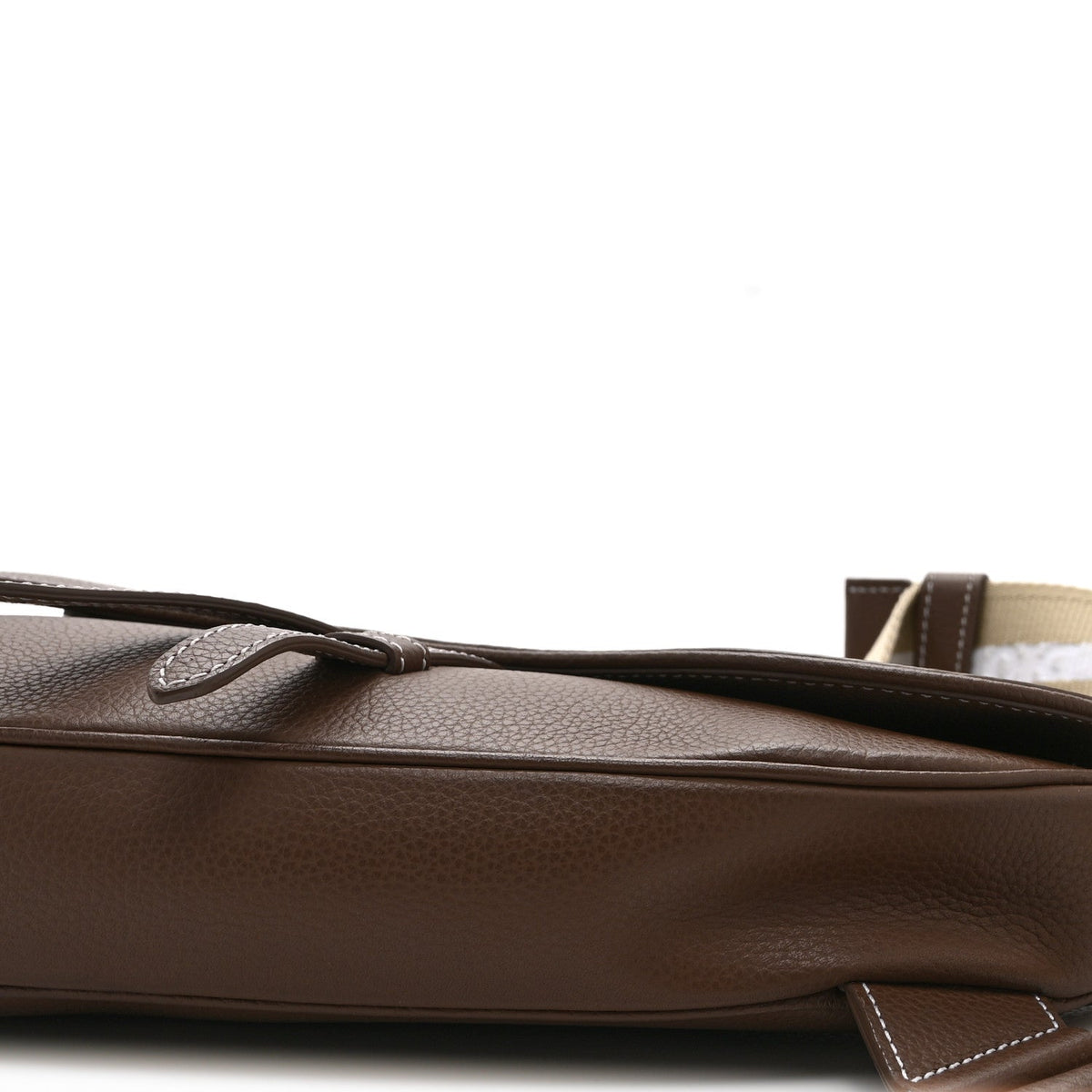 Grained Calfskin Kim Jones Saddle Bag Brown