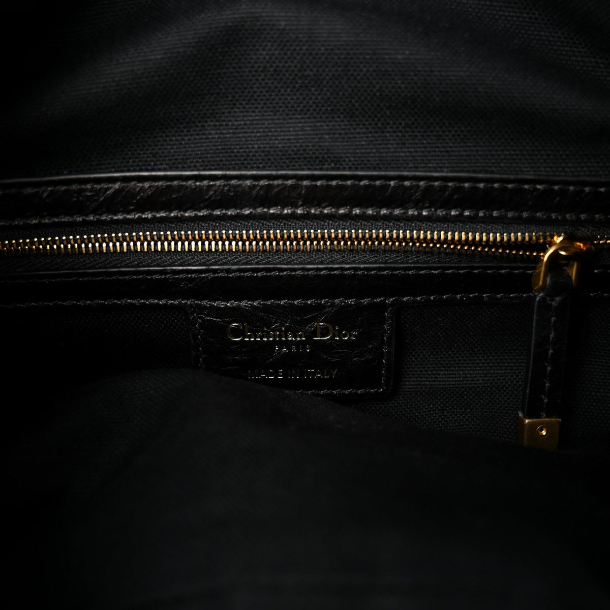 Crinkled Calfskin Macrocannage Small D-Journey Bag Black