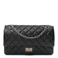 Aged Calfskin Quilted 2.55 Reissue 225 Flap Black