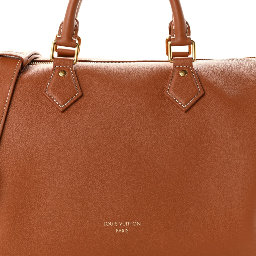Grained Calfskin Low Key Speedy 30 Cognac