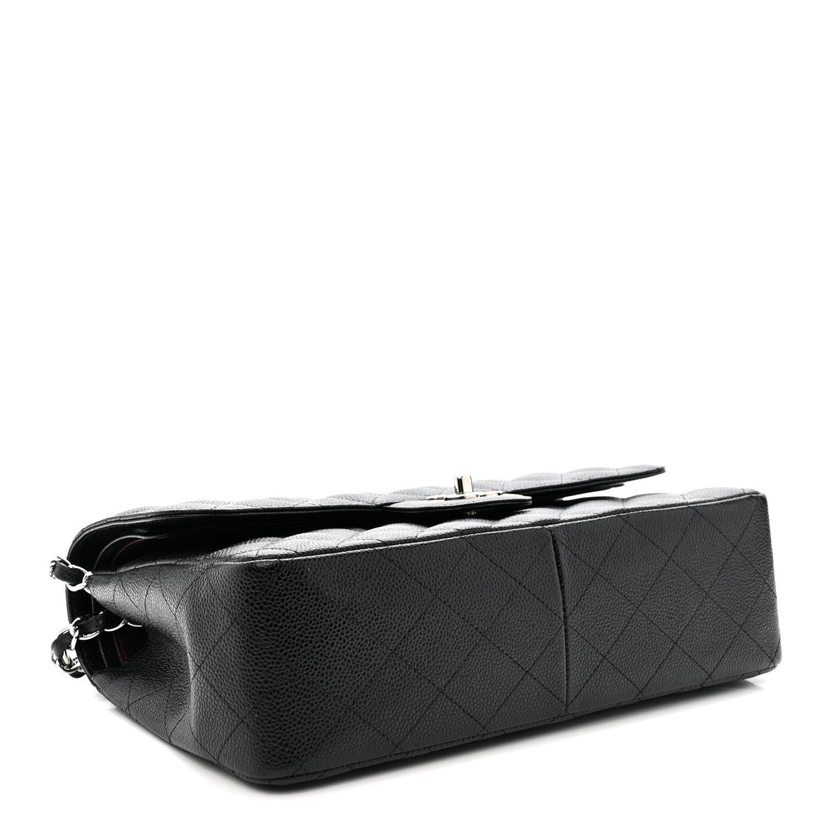Caviar Quilted Jumbo Double Flap Black