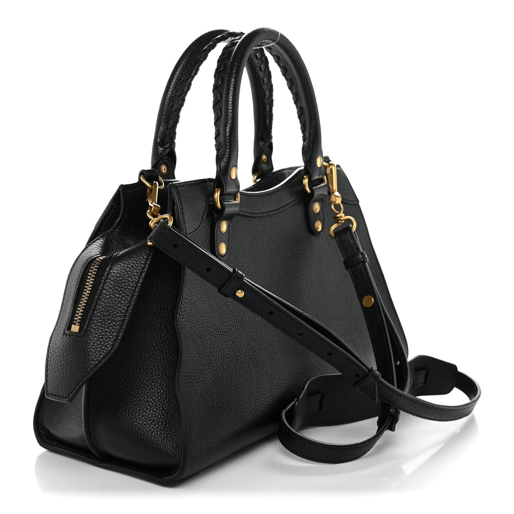 Grained Calfskin Neo Classic Gold Hardware S City Black