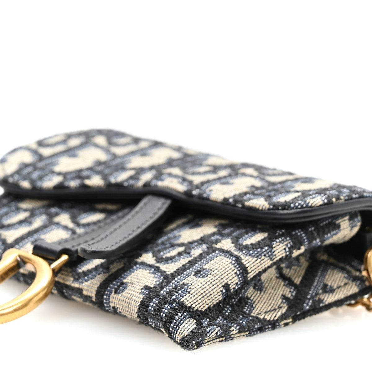 Oblique Nano Saddle Chain Pouch Blue