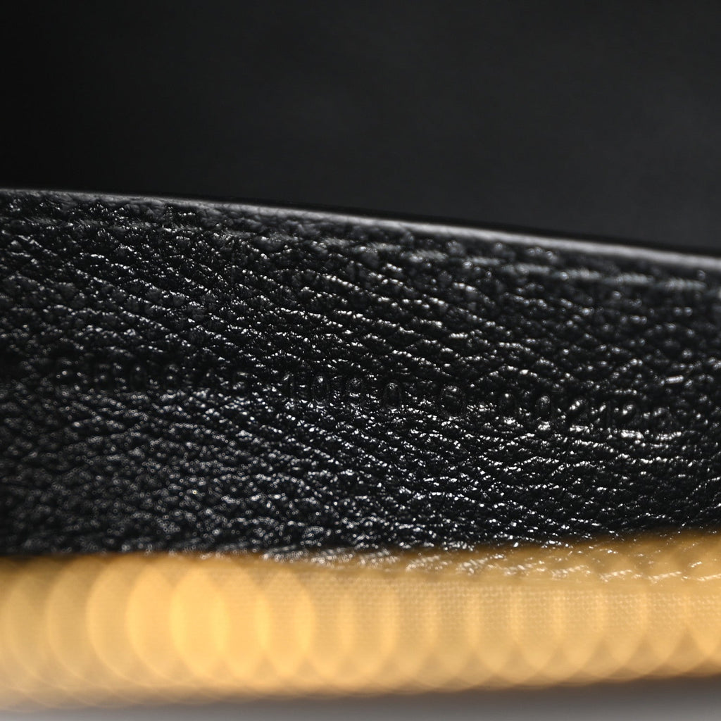 Grained Calfskin Logo S Ville Top Handle Bag Black White