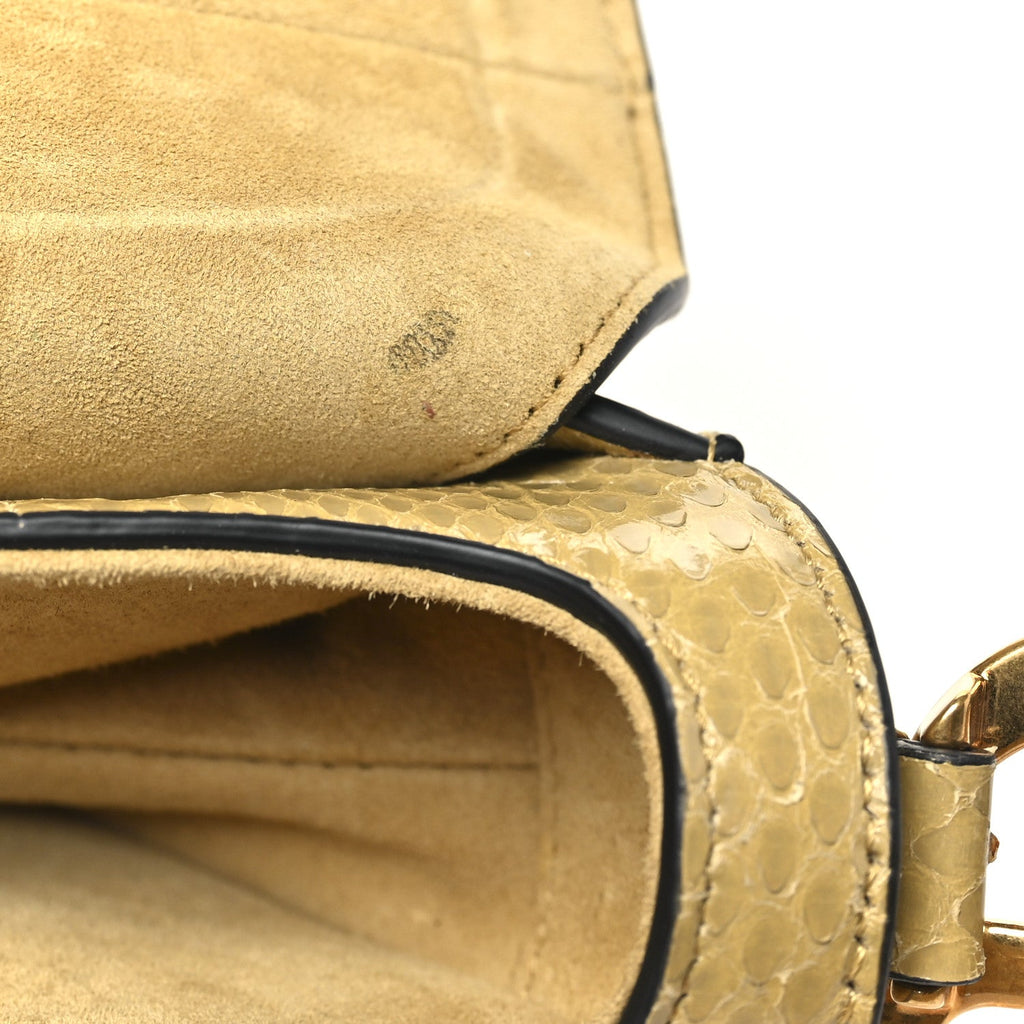 Snakeskin Mini Saddle Bag Green