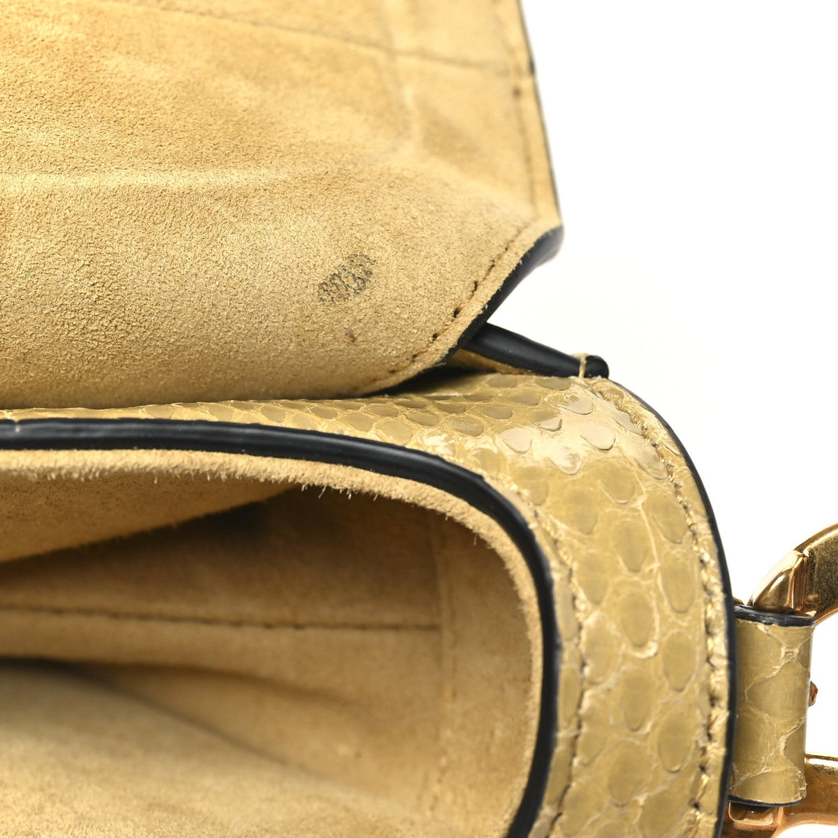 Snakeskin Mini Saddle Bag Green