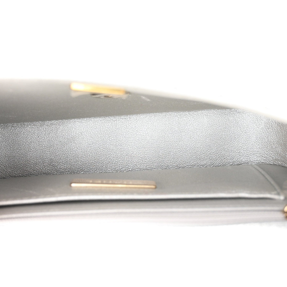 Mirror Calfskin Metallic Calfskin Quilted Hollywood Boulevard Mini Flap With Star Coin Purse Silver