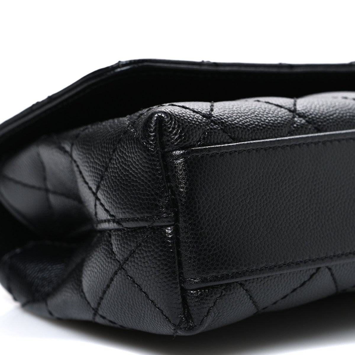 Caviar Quilted Maxi East West Coco Handle Flap Black Black Black