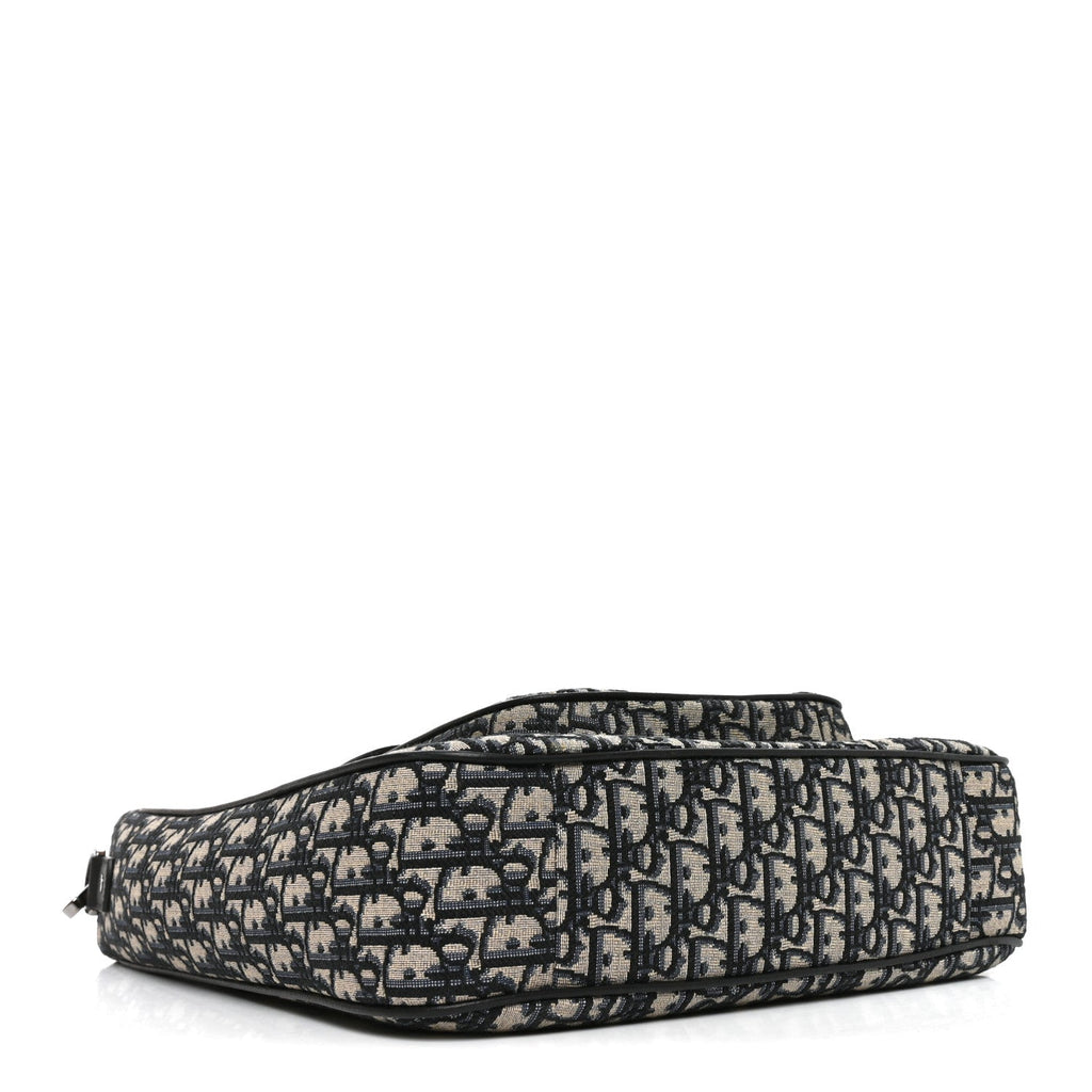 Oblique Saddle Tote Beige Black