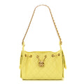 Caviar Quilted Mini Chanel 25 Handbag Light Yellow