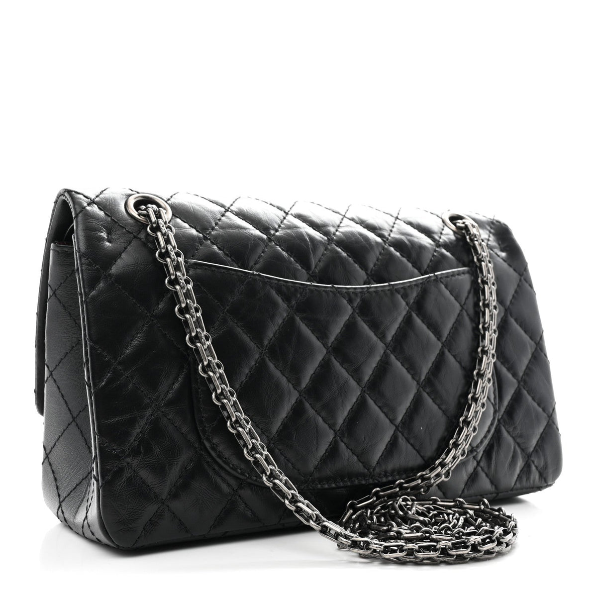 Aged Calfskin Quilted 2.55 Reissue 225 Flap Black