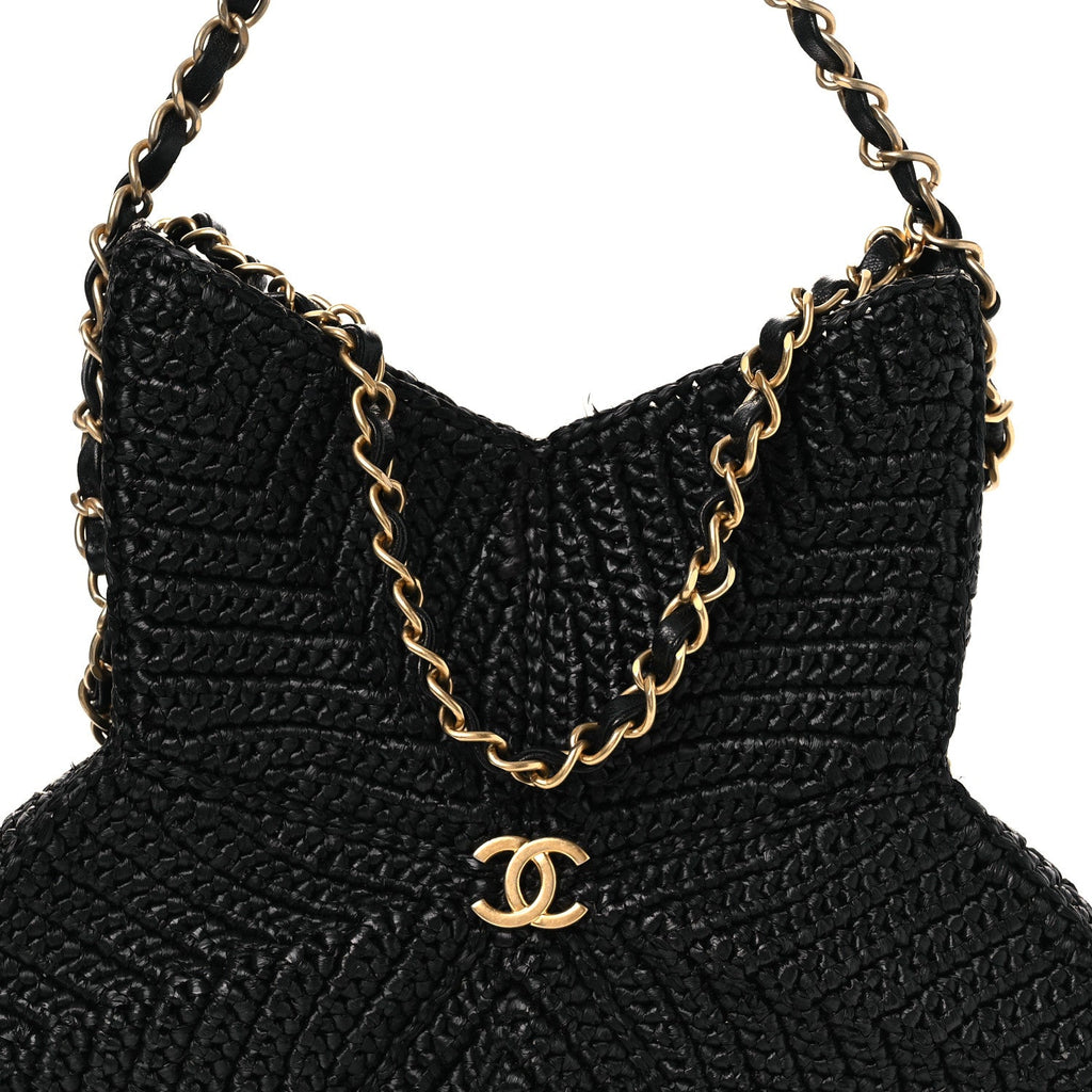 Raffia Star Coco Beach Bag Black