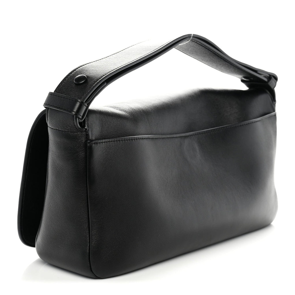 Lambskin CC Maxi Messenger Bag Black