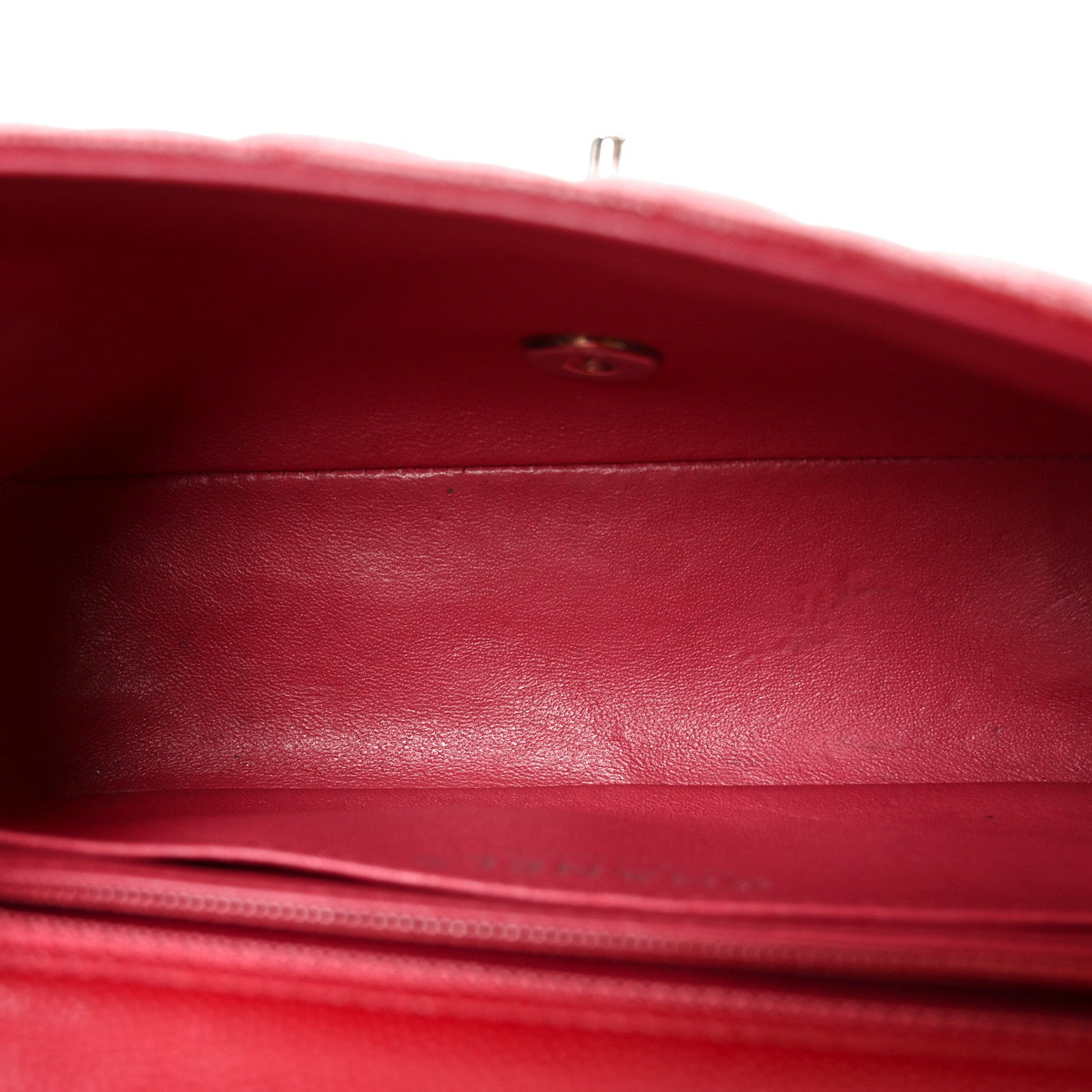 Caviar Quilted Mini Rectangular Flap Red
