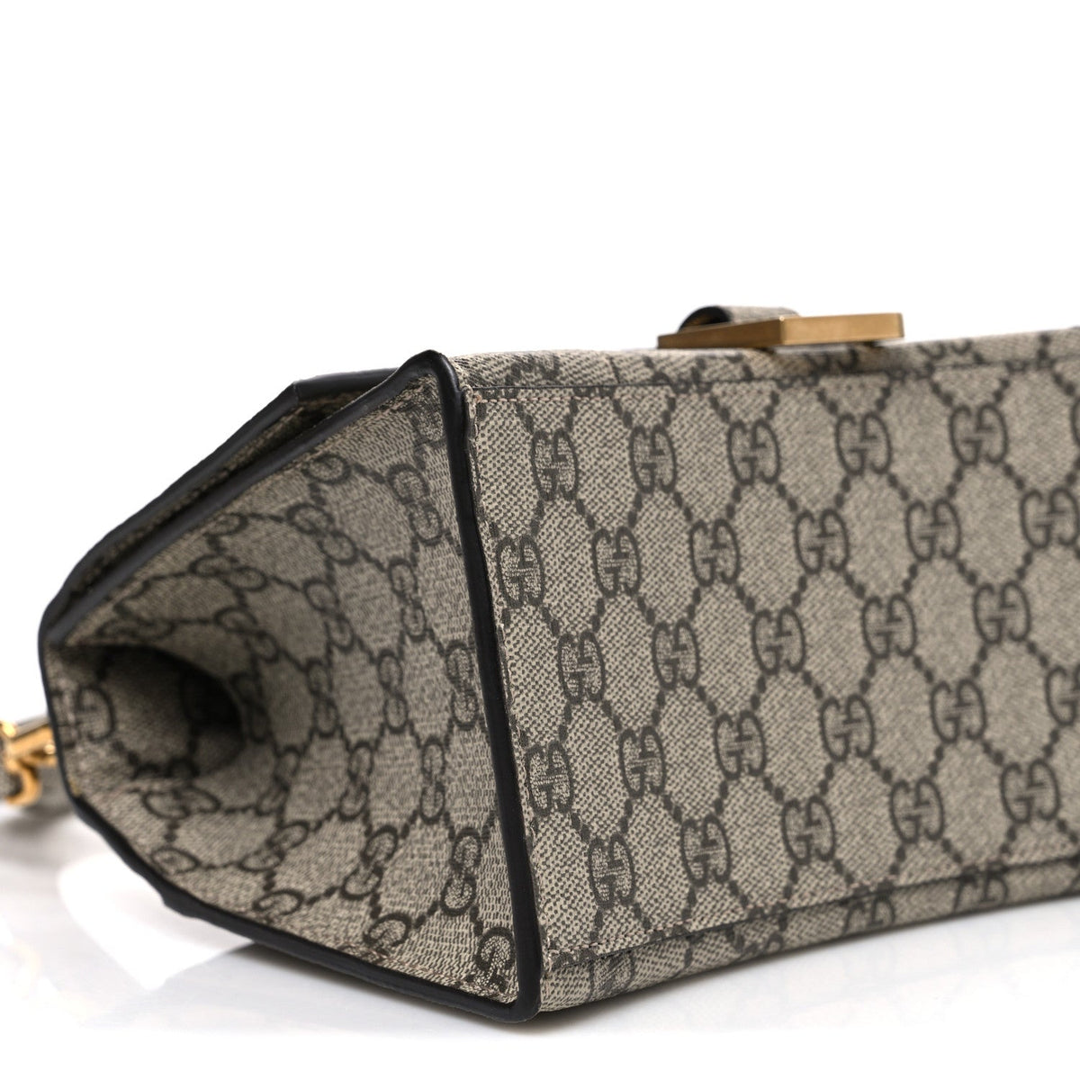 X GUCCI GG Supreme Monogram Small Hourglass Top Handle Bag Beige Ebony