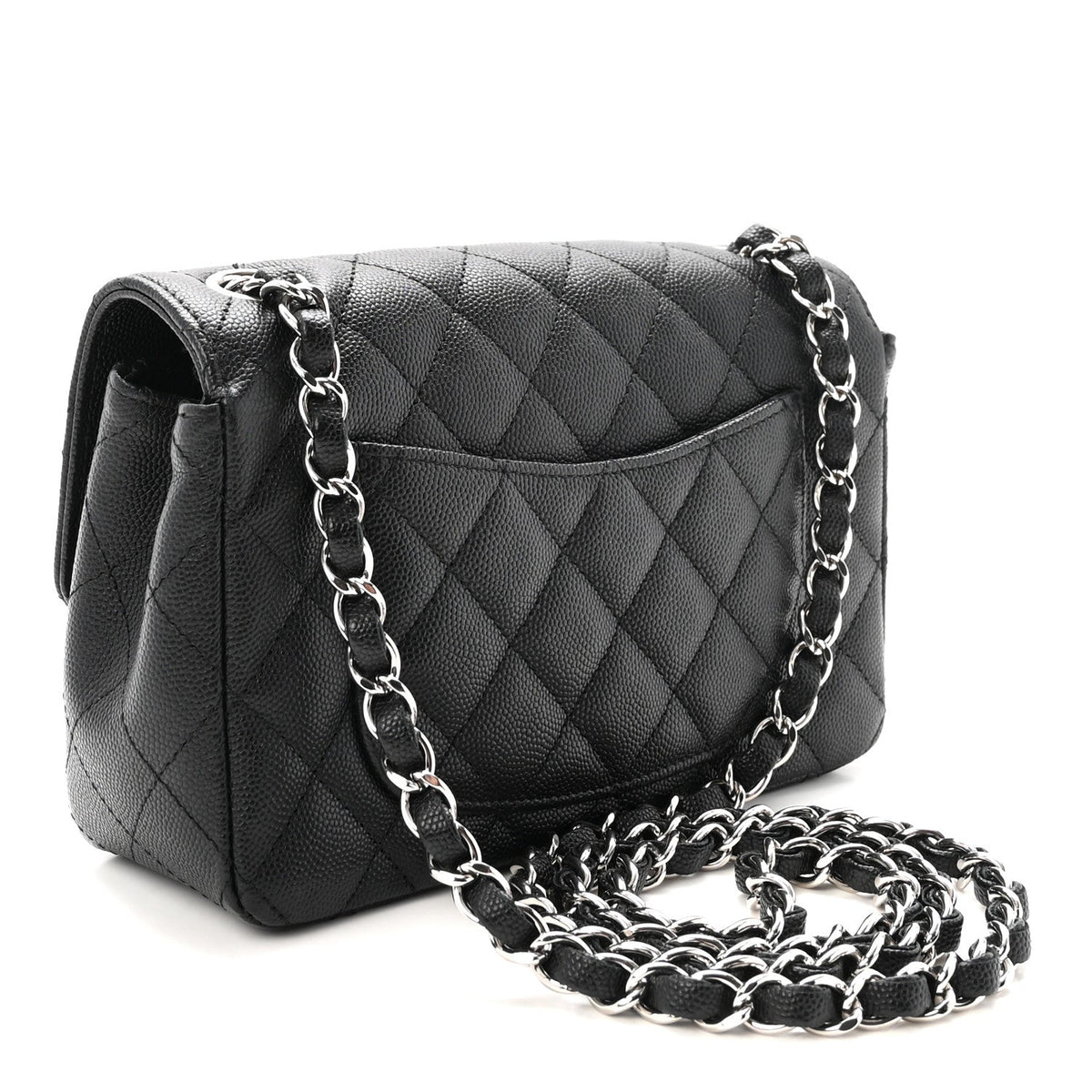 Caviar Quilted Mini Rectangular Flap Black