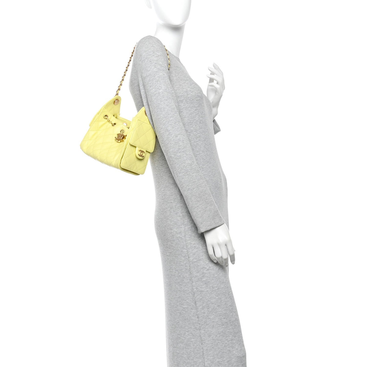 Caviar Quilted Mini Chanel 25 Handbag Light Yellow