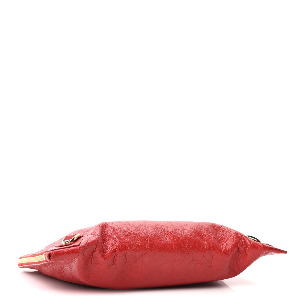 Agneau Arena Classic Gold Hardware Small Pouch Rouge Groseille