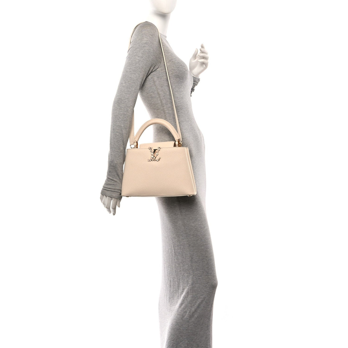 Taurillon Bloom Capucines BB Powder Beige